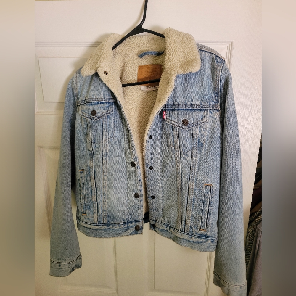 Blue Denim Sherpa Jacket
